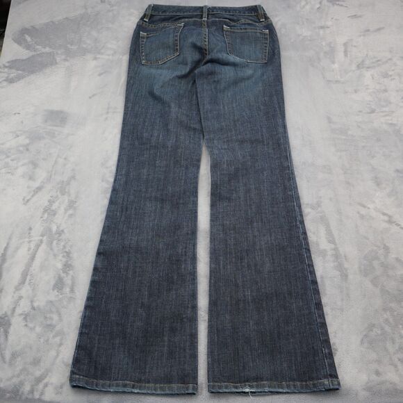 Banana Republic Pants Womens 0 Blue Flare Low Stretch Zip Dark Wash Denim Jeans - Picture 8 of 16
